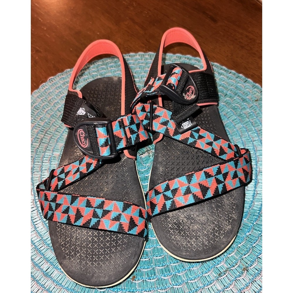 Chaco Women's Size 7 Confluence Sandals Multi Teal Orange Hiking Sport Strappy - Picture 5 of 10